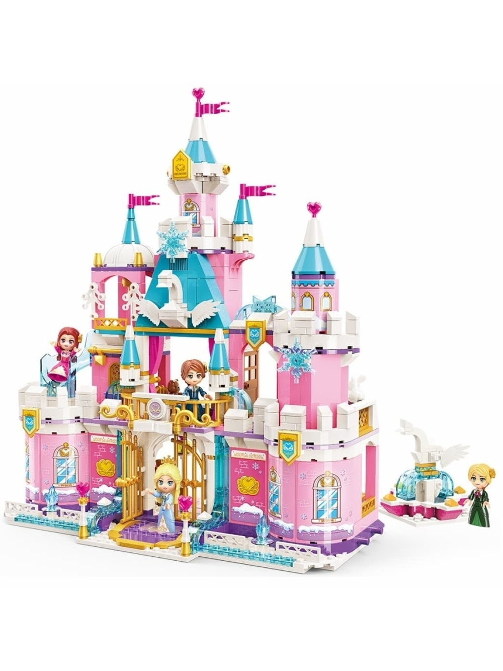 Конструктор для девочек Замок снежного лебедя /Princess Leah / Qman 2616 /801 деталь/Совместим с Лего