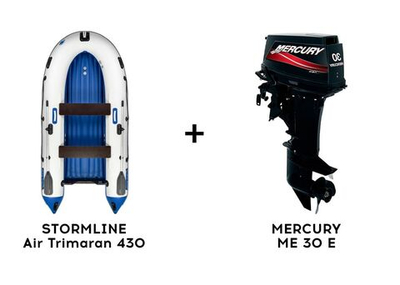 Лодка ПВХ STORMLINE Air Trimaran 430 + 2х-тактный лодочный мотор MERCURY ME 30 E