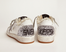 Кеды Golden Goose Ball Star sneakers in leather with glitter details and shearling lining