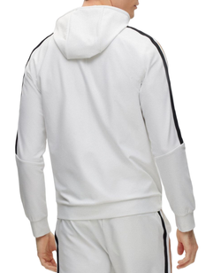 Мужская теннисная кофта BOSS x Matteo Berrettini Zip-Up Hoodie In Active-Stretch Jersey With Logo - белый