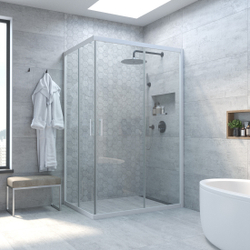 Душевой уголок Vegas Glass ZA-F NOVO h2000 120*90 01 01 профиль белый, стекло прозрачное