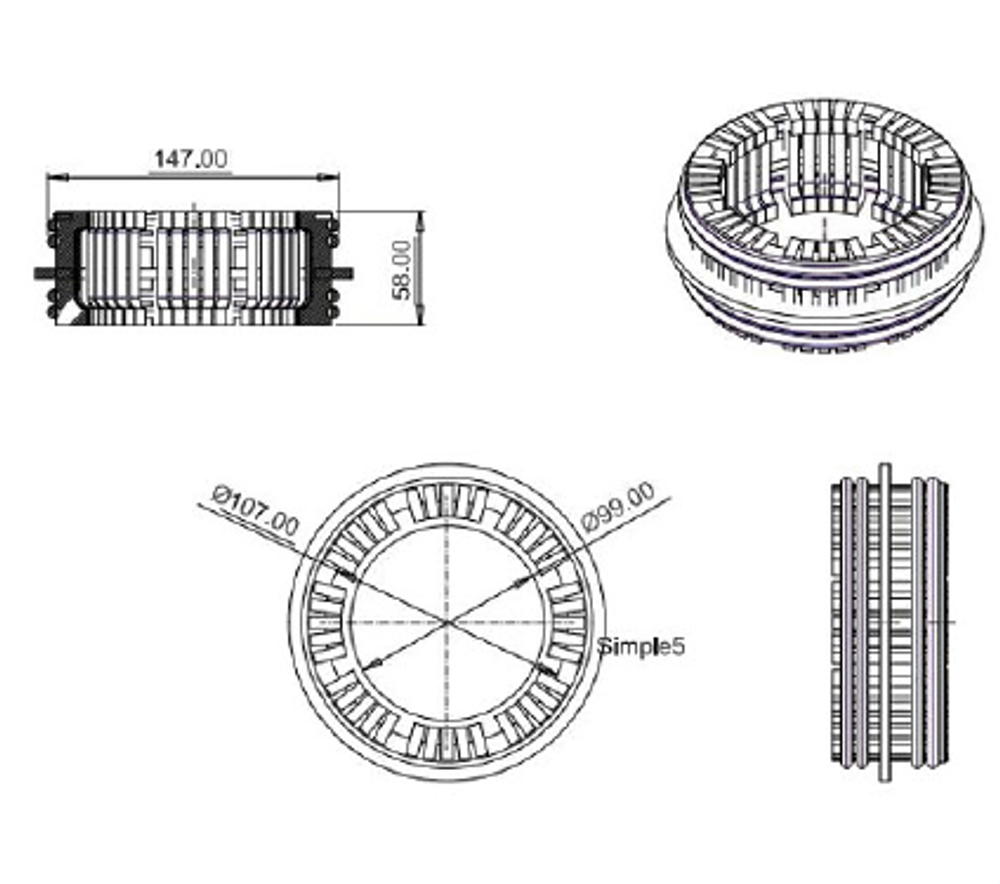 Контакт ламельный YF-5-2500A-3150А, 64 sheet