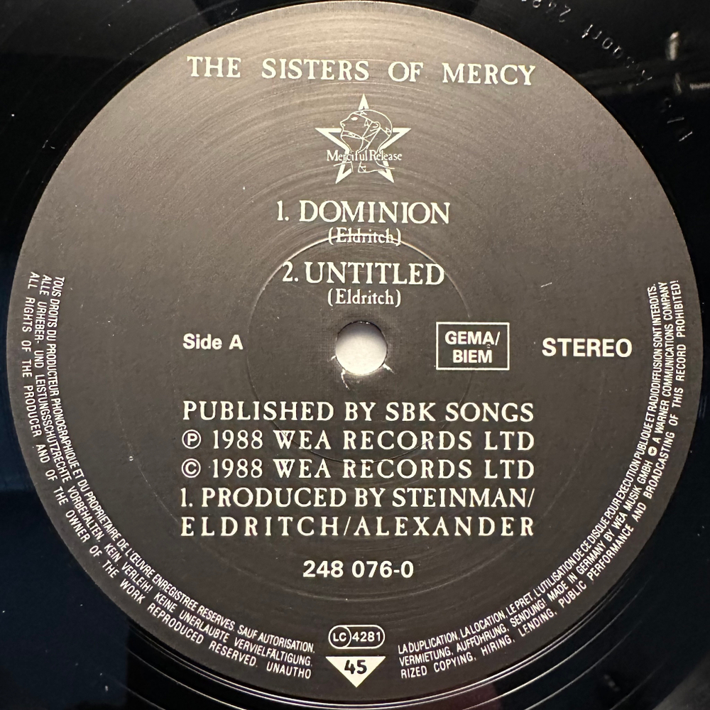 The Sisters Of Mercy ‎– Dominion (Германия 1988г.) 12", 45 RPM
