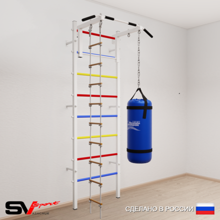 Шведская стенка Sv Sport усиленная 6111 (Турник стандарт/Лестница/Цепь/Мешок 15кг)