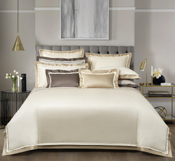Постельное белье 2 спальное евро Sharmes Psihea белое золото
