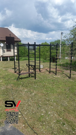 Монтаж уличной шведской стенки Sv Sport Рукоход (6 вертикальных столбов)