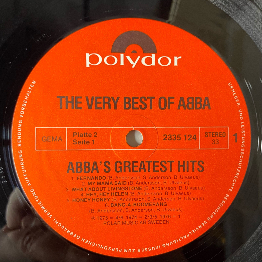 Винтажная виниловая пластинка LP ABBA АББА The Very Best Of ABBA (ABBA's Greatest Hits) (Германия 1976)