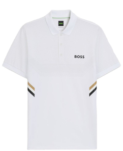 Мужское теннисное поло BOSS Active Slim Fit With Moisture Management Shirt - white