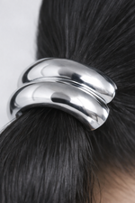 Резинка для волос металлическое полукольцо «DOUBLE HAIR CUFF», золото/серебро