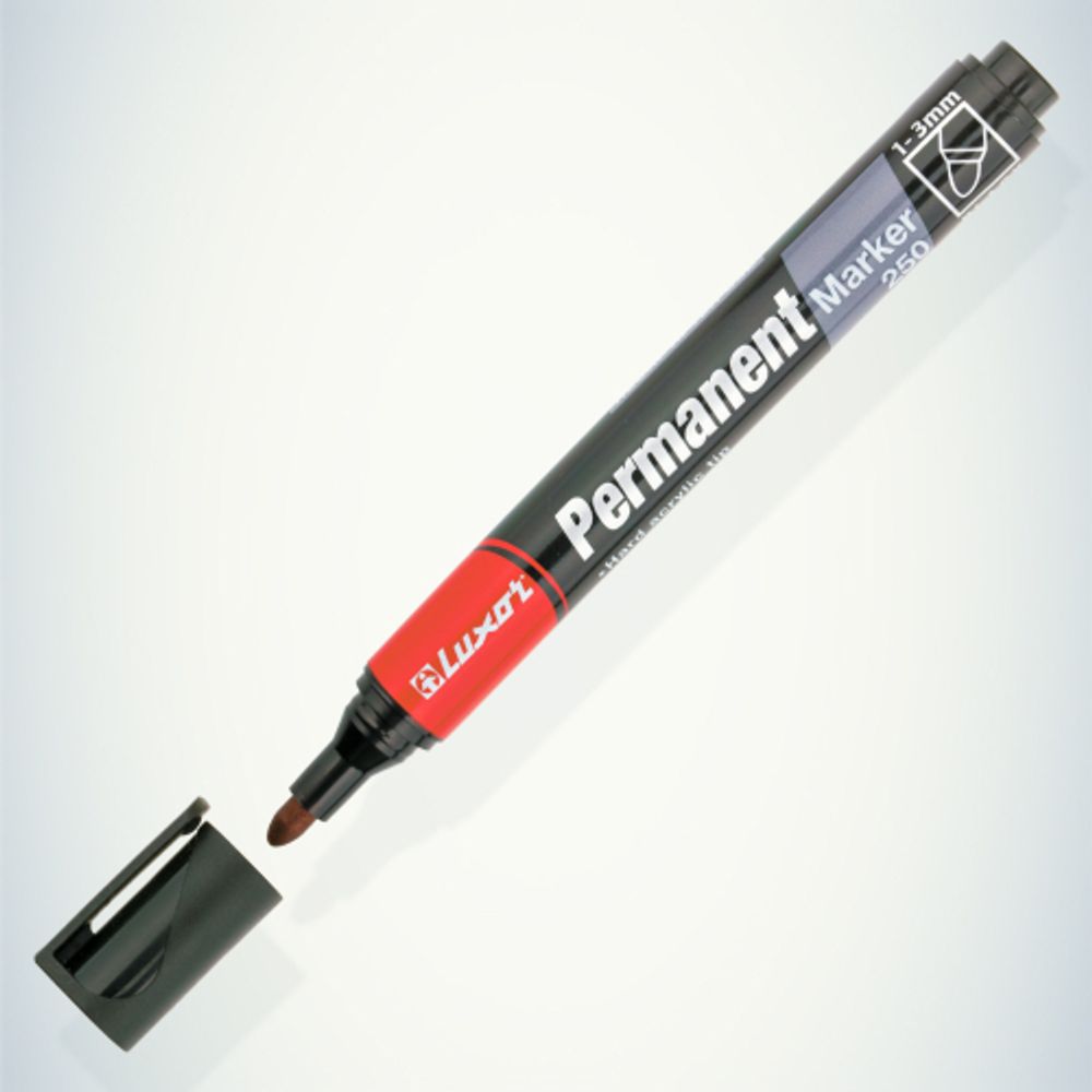 233838 Luxor Маркер перманентный PERMAMENT MARKER 250, ЧЕРНЫЙ пулевидный 1/3мм