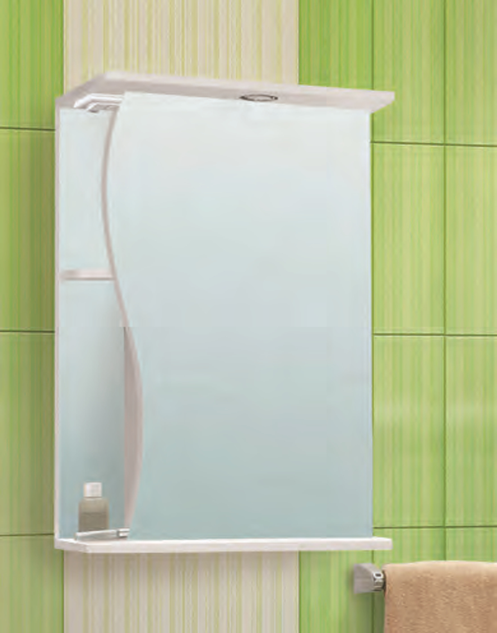 Шкаф зеркальный Vako Волна 600 свет прав. 10094