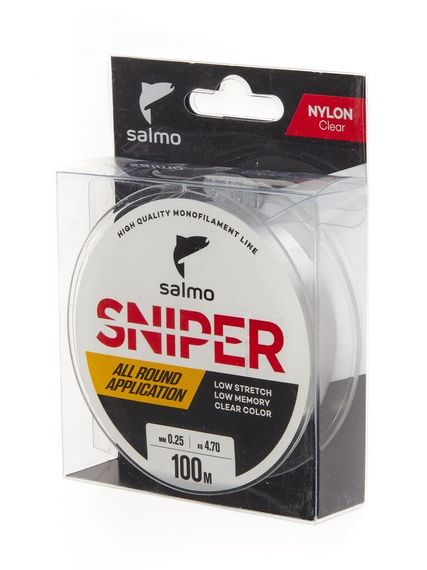 Леска монофильная Salmo Sniper Clear 100 м, 0,25 мм