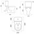Унитаз-компакт "Стандарт" эконом/СТАНДАРТ (антивсп,кос, н/п, арм.Уклад/Инкоэр,сид.полипроп) (Sanita)