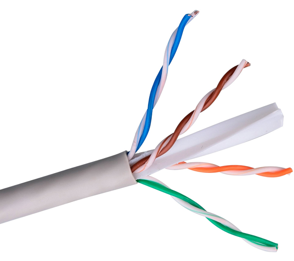Кабель витая пара U/UTP 6 кат. 4 пары Exegate UTP4-C6-CCA-S23-IN-PVC-GY-305