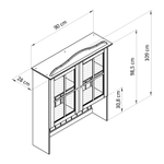 Шкаф витрина Лена двухдверный 90х39х192 см из массива сосны / буфет для кухни, в натуральной отделке
