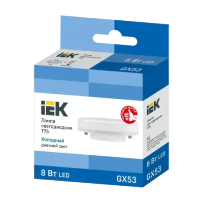 Лампа светодиодная T75 таблетка 8Вт 230В 6500К GX53 IEK