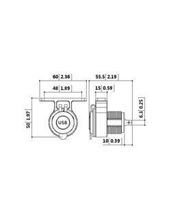 Розетка USB 3,1А на кронштейне