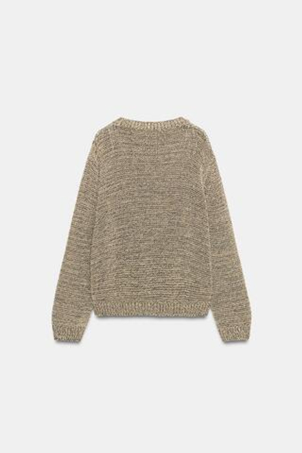 ZARA ДЖЕМПЕР ИЗ ТРИКОТАЖА С МЕТАЛЛИЗИРОВАННОЙ НИТЬЮ, ЧЕРНЫЙ/ЗОЛОТОЙ
