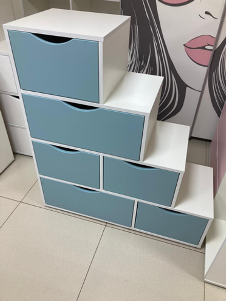 Комод Лесенка МДФ белый/ниагара