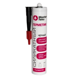 Герметик для печей и каминов высокотемпературный MasterTeks ProfiMaster, силикатный, 260мл, черный