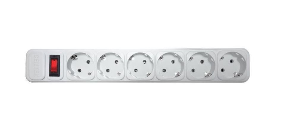 Сетевой фильтр Centek СТ-8901-6-4,5 White (белый) 6 розеток, 4,5 м, ДВОЙНАЯ ЗАЩИТА, макс до 2200 Вт