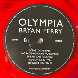 Виниловая пластинка LP Bryan Ferry Olympia (EU 2025) (Красный Винил)