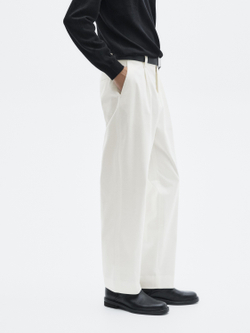 Massimo Dutti Широкие брюки с вытачками, белый