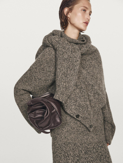 Massimo Dutti Свитер из 100% кашемира с вырезом лодочкой, норка