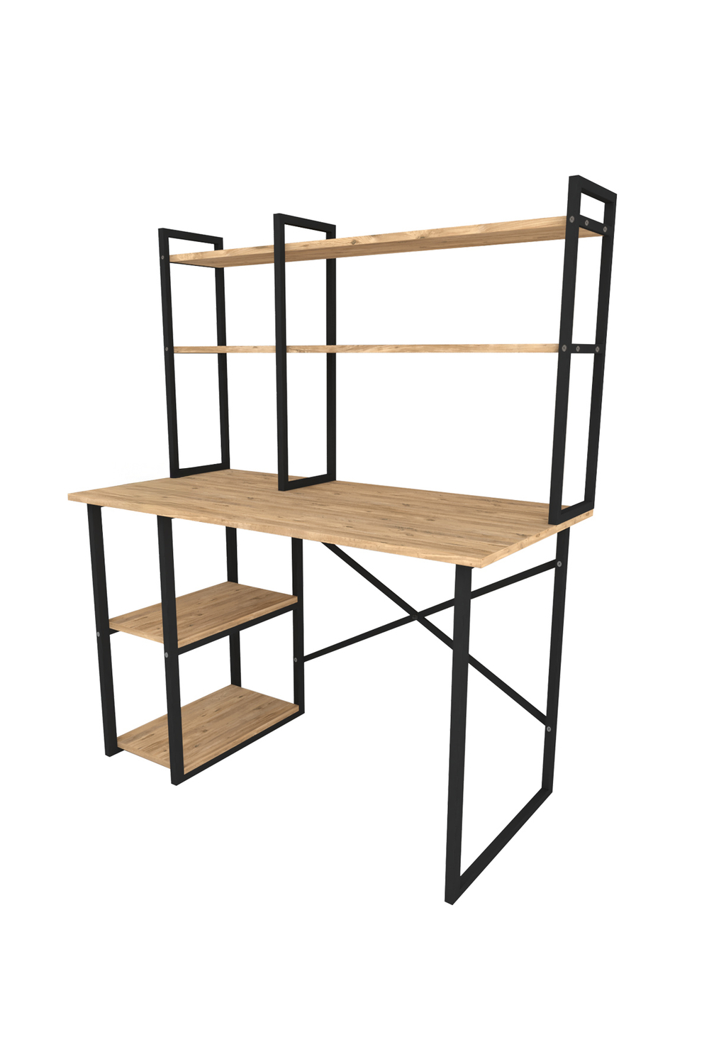 Стол письменный с настольной полкой 120х60 - сосна