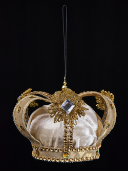 Елочная игрушка Корона 17х10см ChristmasDeLuxe золото