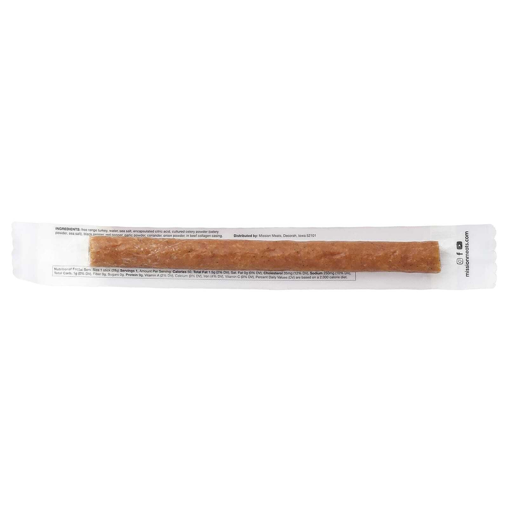 Mission Meats, индейка в палочках, вкусный оригинальный вкус, 28 г (1 унция)