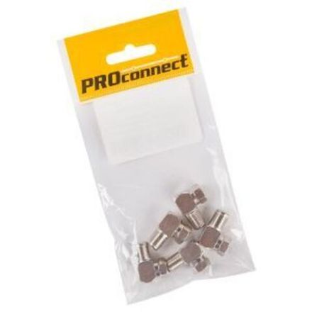 Переходник антенный, (штекер F - гнездо F), угловой, (5шт.) (пакет)  PROconnect