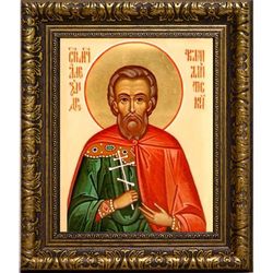 Александр Каталитский (Калитский) мученик, кузнец. Икона на холсте.