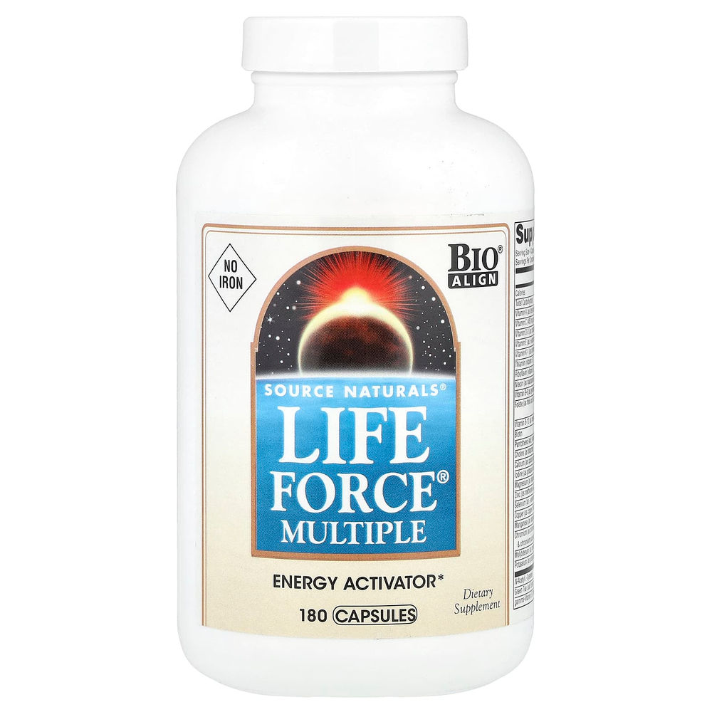 Source Naturals, Life Force® Multiple, без железа, 180 капсул