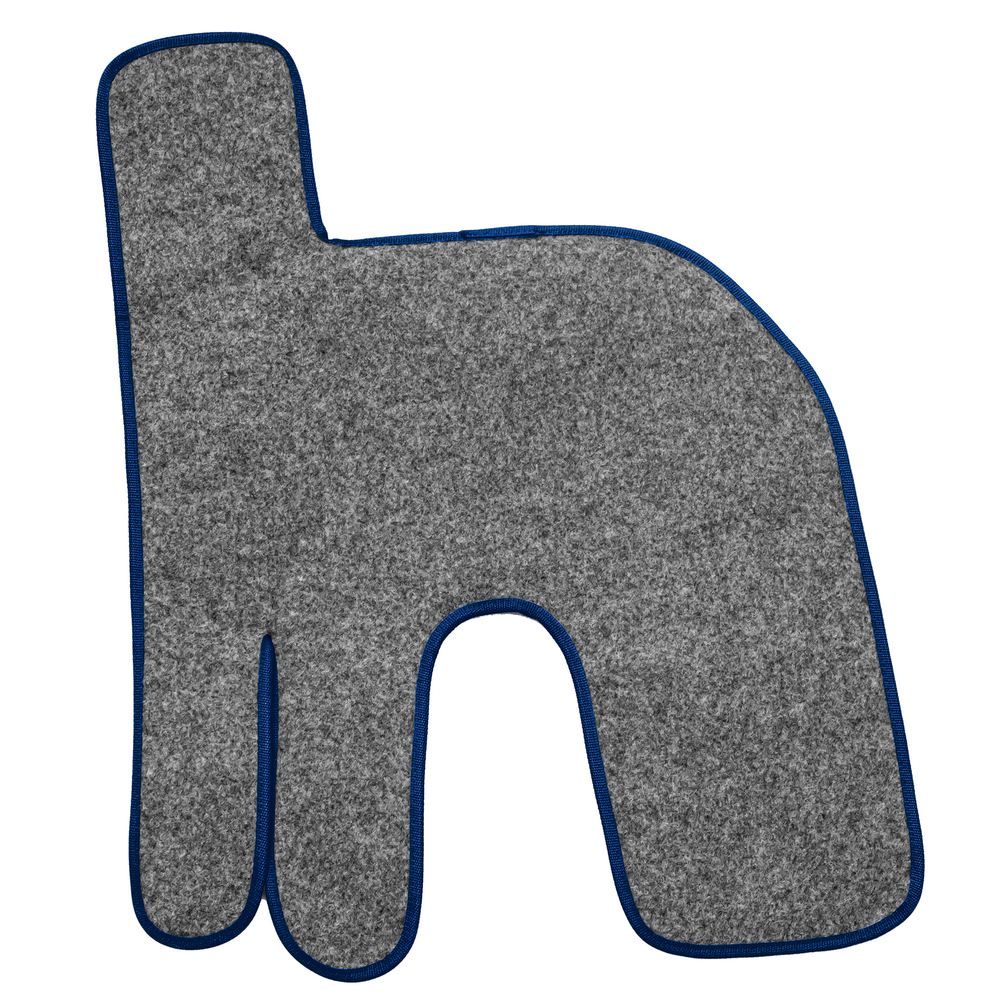 Ковры RENAULT T (автомат) (экокожа, черный, синий кант, синяя вышивка)