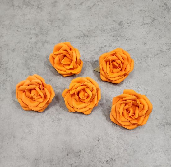 Цветы из латекса (фоамарина) бело-красный 4.5 см, набор 5 штук