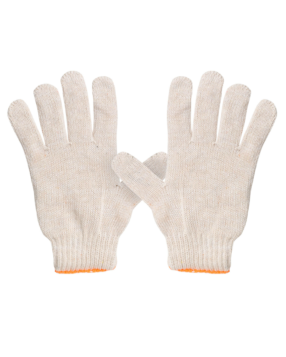 Перчатки х/б кругловязаные ЛЮКС 7,5 класс, р. 22, вес 48гр., ручной оверлок кратно 10 пар(х250)