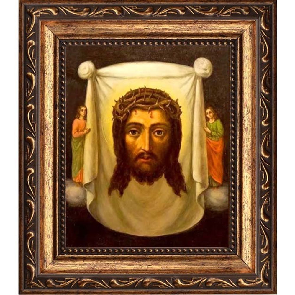 Спас Нерукотворный в терновом венце. Икона на холсте.
