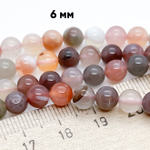 Агат + халцедон, диаметр около 6,2-6,3 мм, цена за 31-32 шт (1/2 нити)