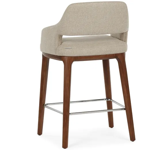 Полубарный стул Elven 65 см, бежевая обивка, ножки орех
