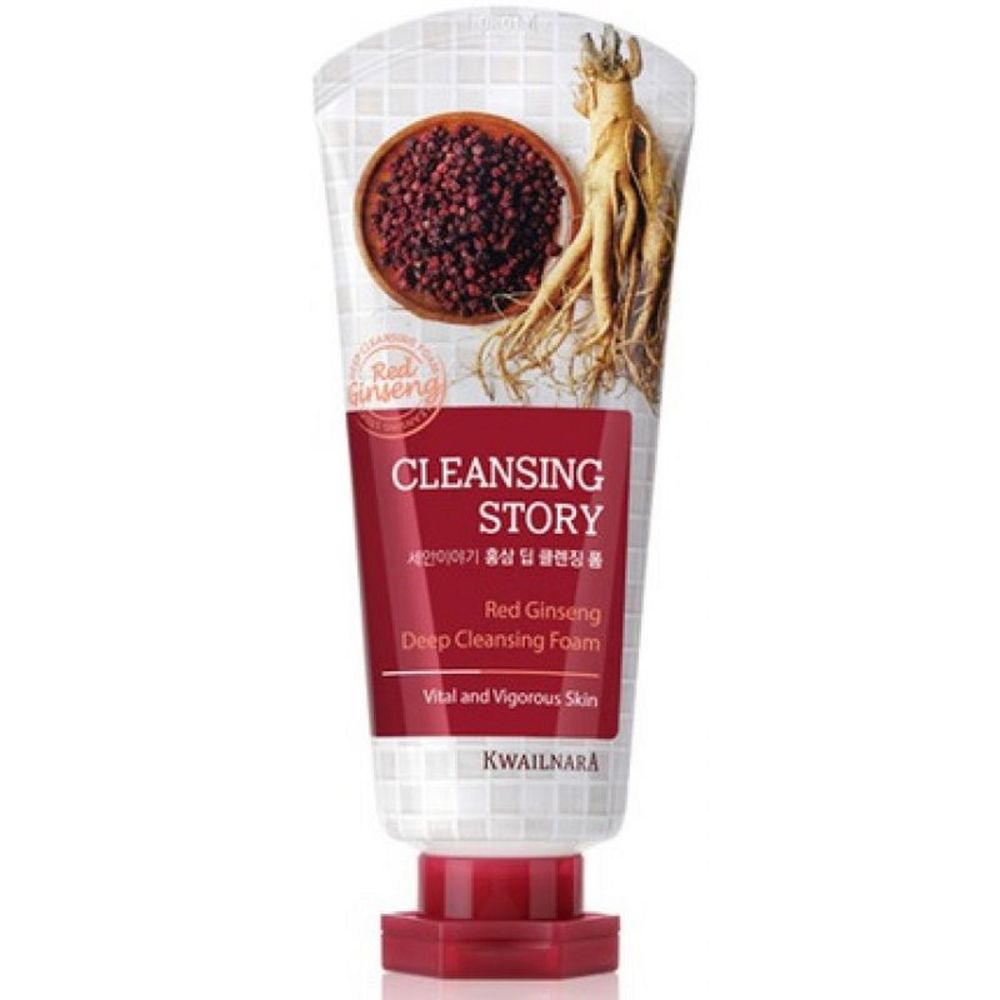 Welcos Cleansing Story Foam Cleansing Red Ginseng пенка для умывания с красным женьшенем  для нормальной, комбинированной и возрастной кожи