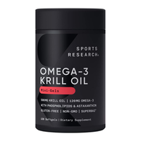 Sports Research, Antarctic krill oil SUPERBA 500 mg, Масло антарктического криля SUPERBA с астаксантином 500 мг, 120 капсул