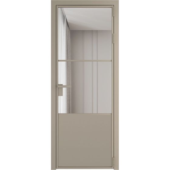 Алюминиевая дверь 20AG никель матовый стекло прозрачное