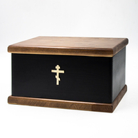 Урна для праха ясень "Завет" черная Крест