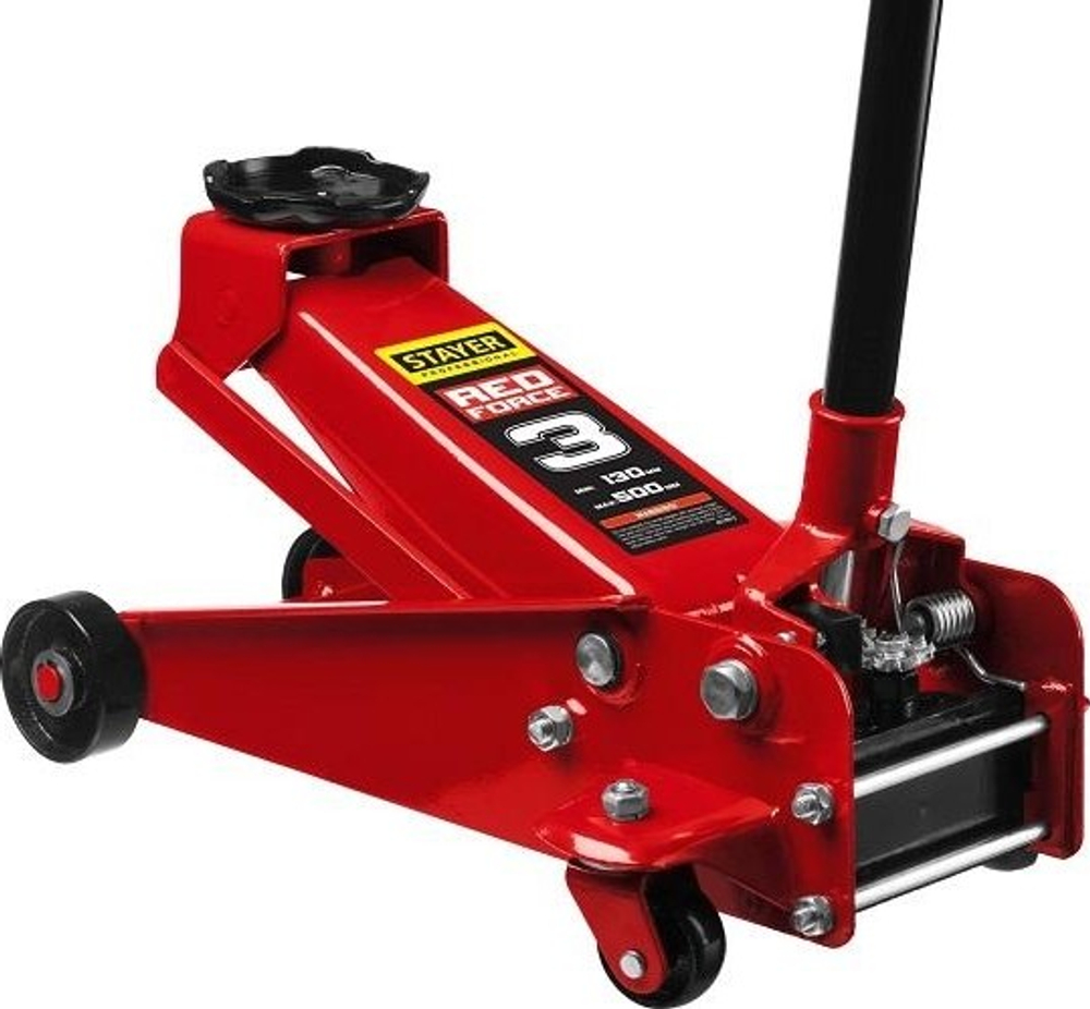 Домкрат подкатной STAYER F-30 3т 130-500мм с высоким подъемом для сто, red force 43150-3