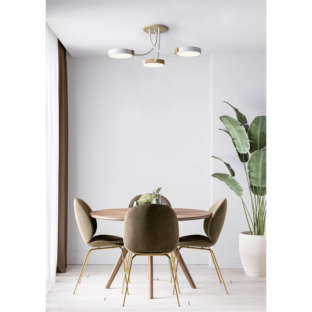 5654/54CL LEDIO LN26 349 белый, дерево Люстра потолочная LED 54W  3000/4000/6000К 220V ARLEY