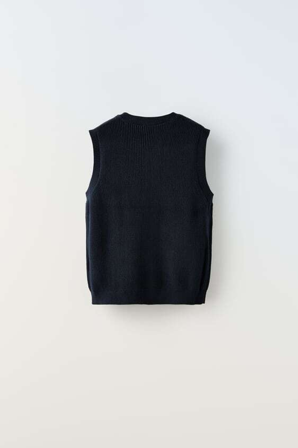 ZARA ЖИЛЕТ ПЛАТОЧНОЙ ВЯЗКИ, МОРСКОЙ СИНИЙ