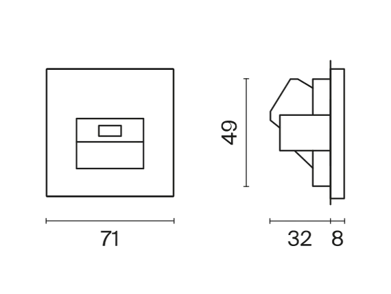Розетка компьютерная встраиваемая VOLTUM S70 RJ45 кат.6, (белый глянцевый)