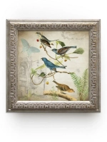 Картина на натуральном холсте "Птички"