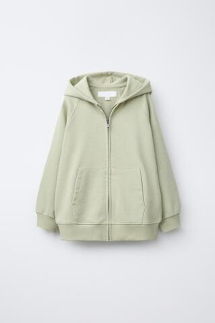 ZARA ХУДИ С МОЛНИЕЙ, СВЕТЛО-ЗЕЛЕНЫЙ